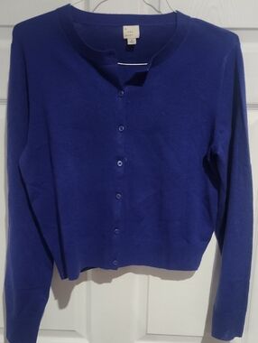 a new day Cobalt Blue Button-Front Crewneck Cardigan